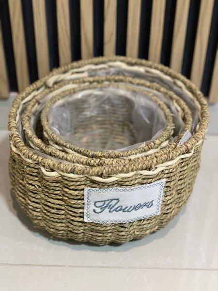 سلة قش 3 اطقم