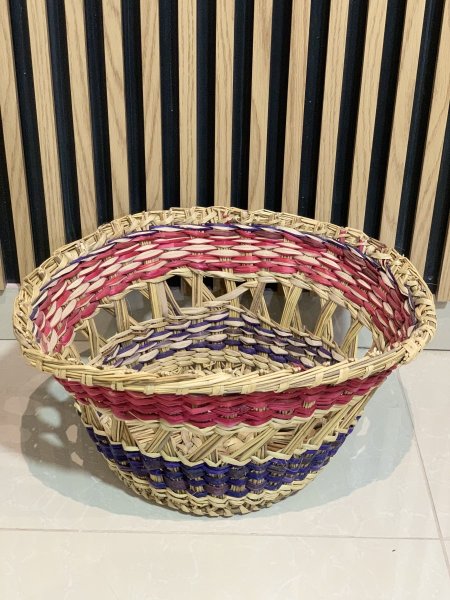 سلة خبز قش طبيعي