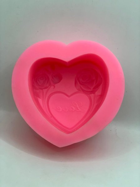 قالب سيلكون شكل وردة وقلب